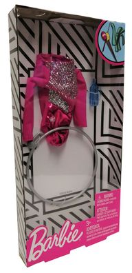Mattel FXH99 Barbie Karriereoutfit Gymnastik, Langarmbody (Pink/ Glitzer) inkl. R