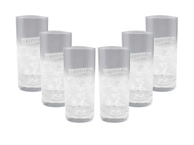 De Kuyper Longdrinkglas 6er Set Gläser mit Muster 0,2l