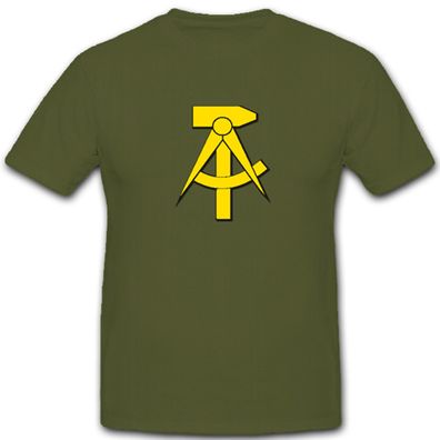 DDR Hammer und Zirkel Deutsche Demokratische Republik Wappen - T Shirt #4523