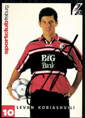 Levan Kobiashvili SC Freiburg 2000-01 Autogrammkarte Original Signiert + A 84593