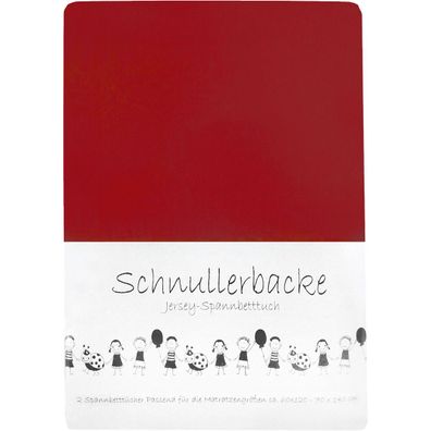 Baby Jersey Spannbetttuch Schnullerbacke 60/120 x 70/140 cm rot