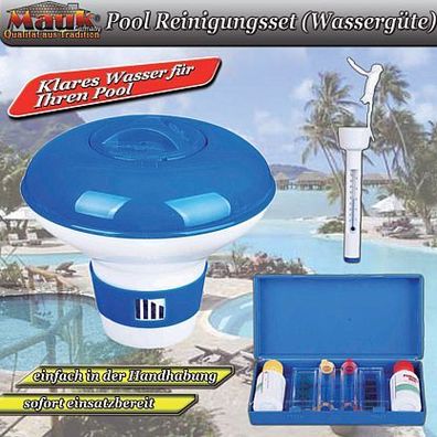 Pool Reinigungsset Set zum Reinigen Chlorverteiler Wassertester hochwertig #02