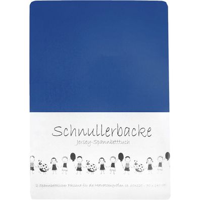 2er Set Baby Jersey Spannbetttuch Schnullerbacke 60/120 x 70/140 cm blau