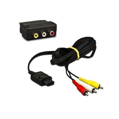 Original Super Nintendo 3 Cinch (Chinch) Kabel + Scart Adapter Snes