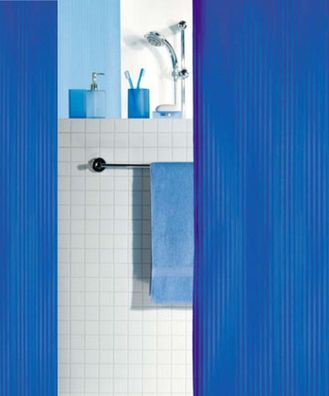 Twill Electric Blue Blau Duschvorhang Vinyl 120 x 200 cm. - 100% PVC