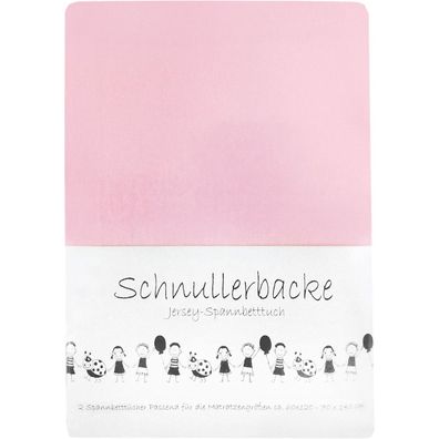 2er Set Baby Jersey Spannbetttuch Schnullerbacke 60/120 x 70/140 cm rosa