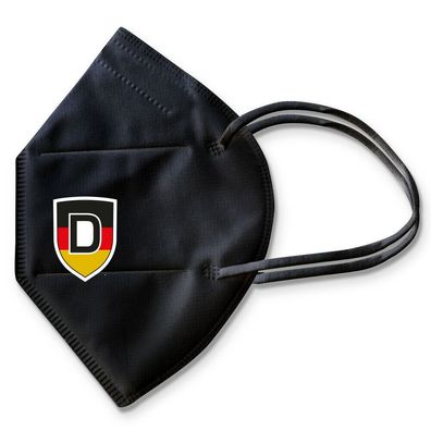 FFP2 Maske Atemschutzmaske schwarz mit aufgedrucktem Germany Wappen #15353