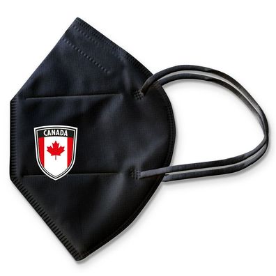 FFP2 Maske Atemschutzmaske schwarz mit aufgedrucktem CANADA Wappen #15362
