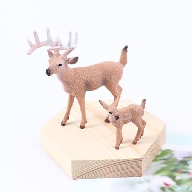 Mini Weihnachtshirsch Miniaturen Figuren Spielzeug - simulierte Tiermodell Fee