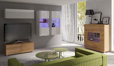 Moderne Wohnwand GRETA 12 - Wohnzimmer Schrankwand Hochglanz