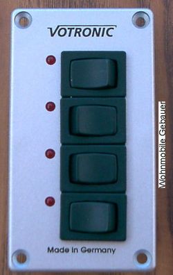 Schalter Panel silber 4 MOBILE mit 4 LED 12 V 801300r NEU