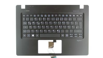 Acer Notebook Aspire V3-372 Palmrest Tastatur Keyboard QWERTZ Schwarz DEU