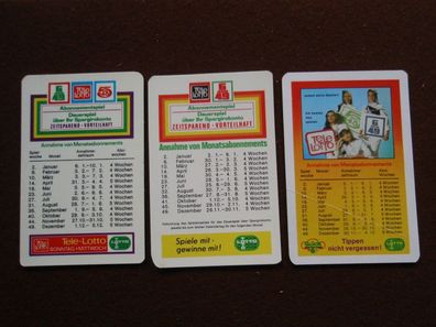 3 DDR Taschenkalender Tele Lotto1984/86/87