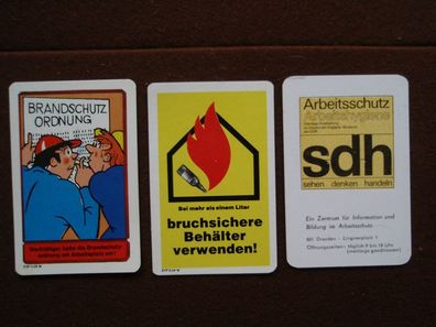 3 DDR Taschenkalender Arbeitsschutz Brandschutz Unfallverhütung 1976 / 89