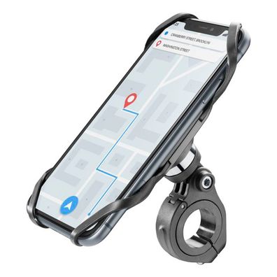 Cellularline Metall Handyhalterung 360° Motorrad Roller Fahrrad robust Halterung