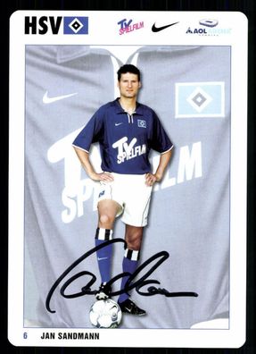 Jan Sandmann Autogrammkarte Hamburger SV 2001-02 Original Signiert + A 96119
