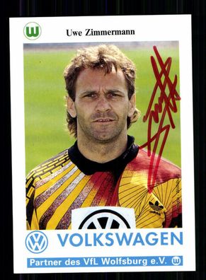 Uwe Zimmermann Autogrammkarte VfL Wolfsburg 1993-94 Original + A 206085