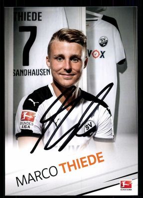 Marco Thiede Autogrammkarte SV Sandhausen 2015-16 Original Signiert + A 216153
