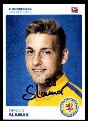 Dennis Slamar Autogrammkarte Eintracht Braunschweig 2015-16 Original + A 216152
