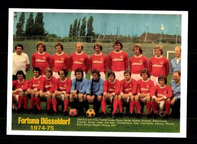 Fortuna Düsseldorf Mannschaftskarte 1974-75