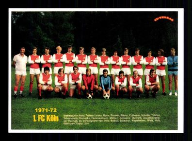 1 FC Köln Mannschaftskarte 1971-72