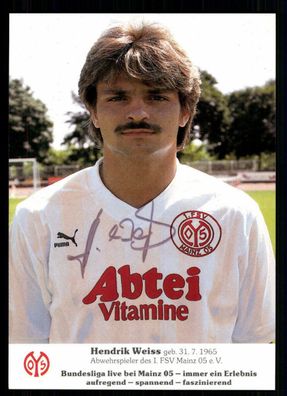 Hendrik Weiss Autogrammkarte FSV Mainz 05 Original Signiert + A 216209
