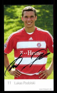 Lukas Podolski Autogrammkarte Bayern München 2007-08 Original Signiert