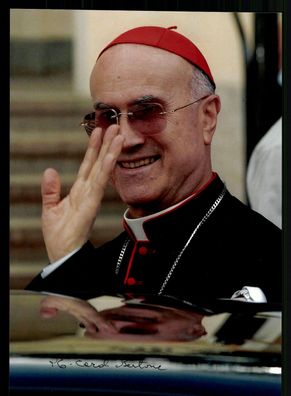 Tarcisco Kardinal Bertone (1934-) Original Signiert # G 31962