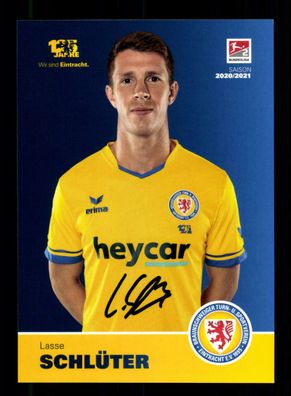 Lasse Schlüter Autogrammkarte Eintracht Braunschweig 2020-21 Original Signiert