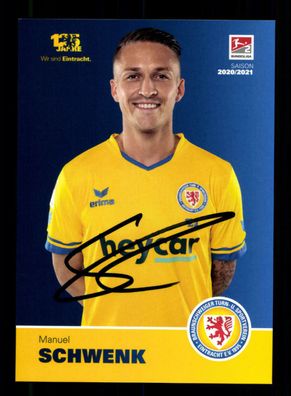 Manuel Schwenk Autogrammkarte Eintracht Braunschweig 2020-21 Original Signiert