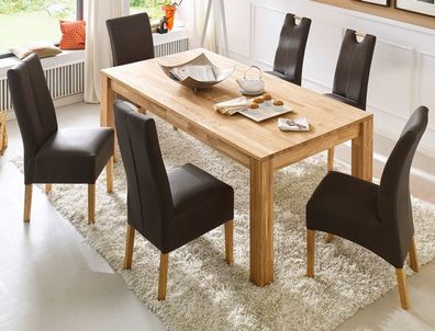 Esstisch Eiche massiv Küchentisch Wildeiche Massivholz Holz geölt 140 cm Paul