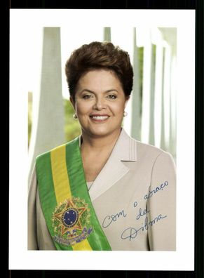 Dilma Rousseff Präsidentin Brasilien 2011-2016 Druck Autogrammkarte ## G 33235 D