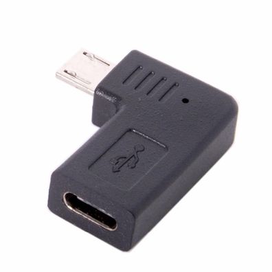 USB-Typ-C-Buchse zu Micro-USB 2.0 5-poliger männlicher Datenadapter, 90-Grad-Typ