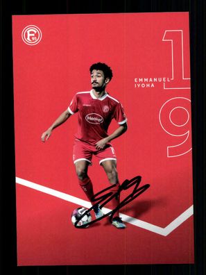 Emmanuel Iyoha Autogrammkarte Fortuna Düsseldorf 2020-21 Original Signiert