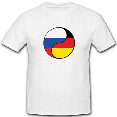 Deutschland Russland Russischer Ying Yang Freundschaft - T Shirt #4359