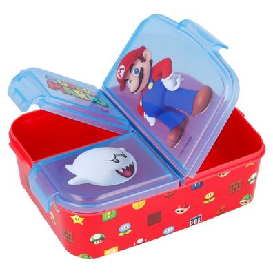 Stor - Super Mario - Brotbox mit 3 Fächern Sandwich Box NEU NEW