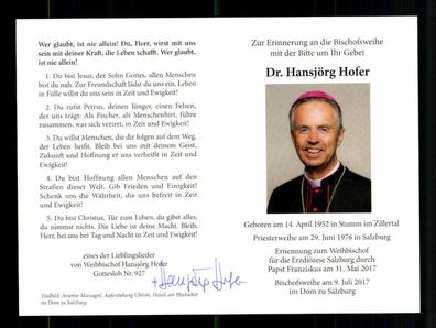 Hansjörg Hofer Weihbischof von Salzburg Original Signiert # BC 179599