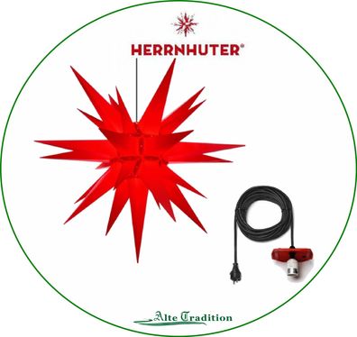 Herrnhuter Stern 130 cm Farbe rot Kunststoff Sterne inkl 10m Kabel inkl. LED