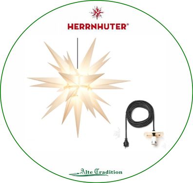 Herrnhuter Stern 130 cm Farbe weiß Kunststoff Sterne inkl 10m Kabel und inkl LED