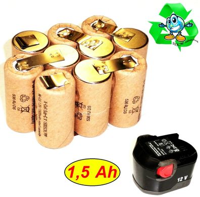 Tauschpack für Original AEG akku 12 V . m. 1,5 Ah NiCd 12 Volt