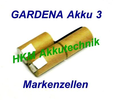 Gardena Accu 3 Akku 3,6V 2 Ah NiCd Original Markenzellen für Original Lader