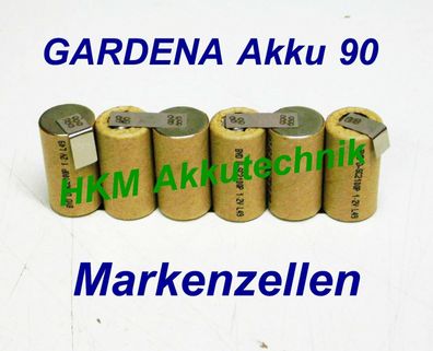 Gardena Accu 90 Akku 7,2V 3 Ah NiMh Original Markenzellen für Original Lader