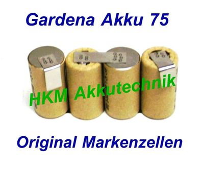 Gardena Accu 75 Akku 4,8V 3 Ah NiMh Original Markenzellen für Original Lader