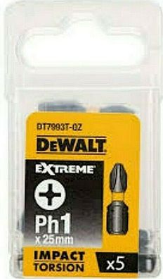 DeWALT DT7993T Schlagschrauber Bits Ph1 x 25mm 5 Stück
