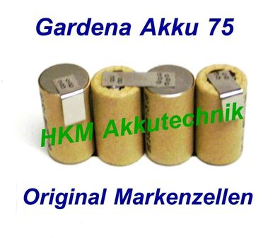 Gardena Accu 75 Akku 4,8V 1,5 Ah NiCd Markenzellen für Original Lader