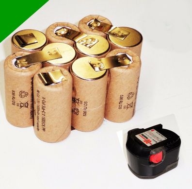 Tauschpack für Würth Akku 12 V SD12 . m. 2 Ah NiMh 2000 mAh MYD- Zellen