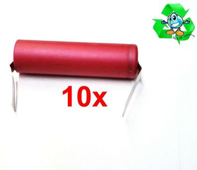 10 x Akku Sanyo UR18650SA 3,6 V 1300 mAh 20 A