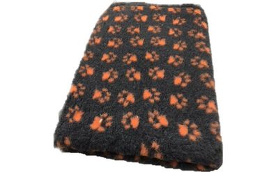 Vet Bed Hundedecke Hundebett Schlafplatz 150 x 100 cm anthrazit orange Pfoten