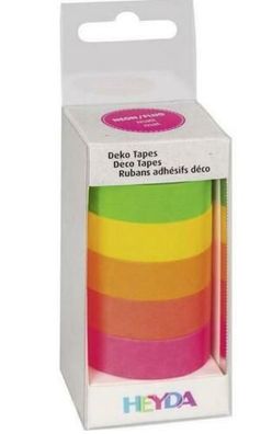 Heyda Deko Tapes "Neon Regenbogen" matt 5 x 12 mm x 2 m