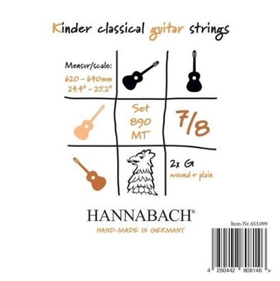 Hannabach 890MT-7/8 - medium - Nylonsaiten für 7/8-Gitarre